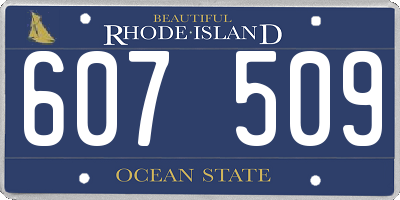RI license plate 607509