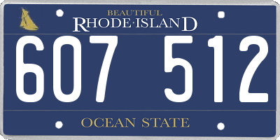 RI license plate 607512