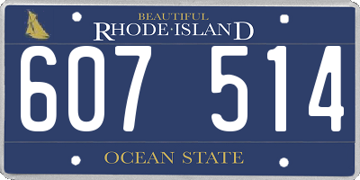 RI license plate 607514