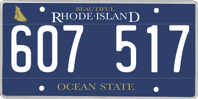 RI license plate 607517