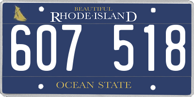 RI license plate 607518
