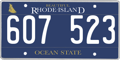 RI license plate 607523