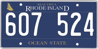 RI license plate 607524
