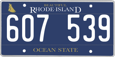 RI license plate 607539