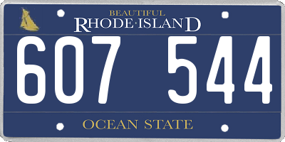 RI license plate 607544