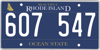 RI license plate 607547