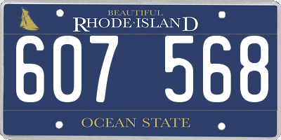 RI license plate 607568
