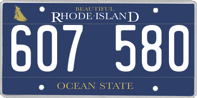 RI license plate 607580
