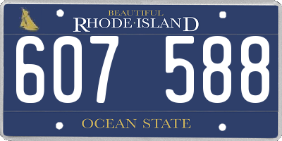 RI license plate 607588