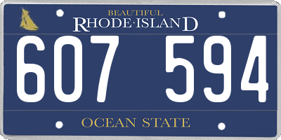 RI license plate 607594