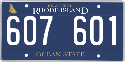 RI license plate 607601