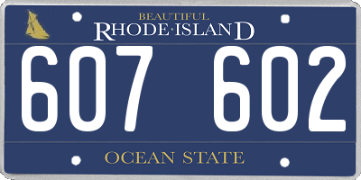 RI license plate 607602