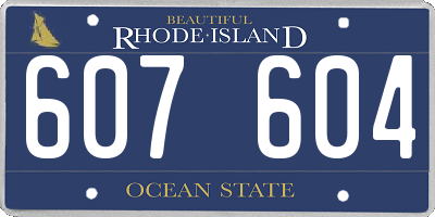 RI license plate 607604