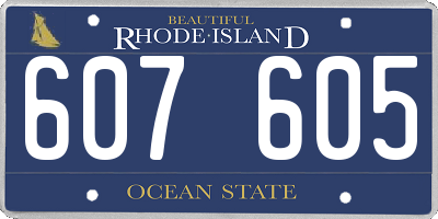 RI license plate 607605