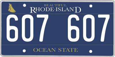 RI license plate 607607