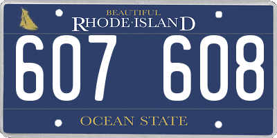 RI license plate 607608