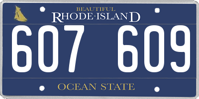 RI license plate 607609