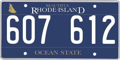 RI license plate 607612