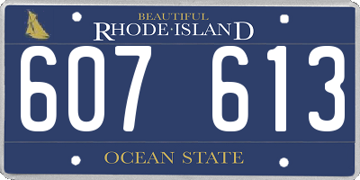 RI license plate 607613
