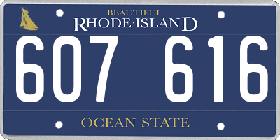 RI license plate 607616