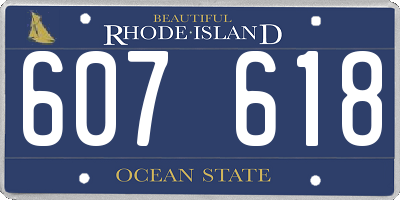 RI license plate 607618
