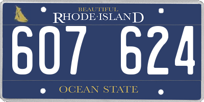 RI license plate 607624