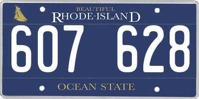 RI license plate 607628