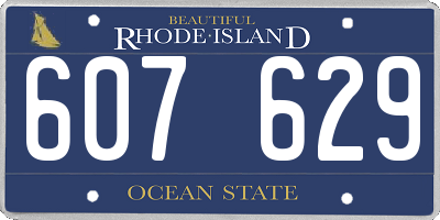RI license plate 607629