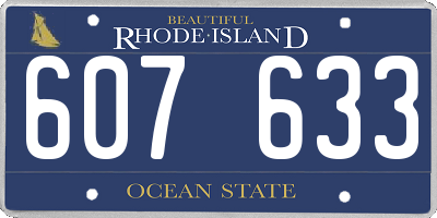 RI license plate 607633
