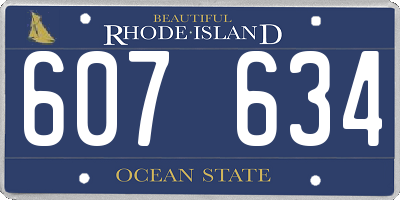 RI license plate 607634