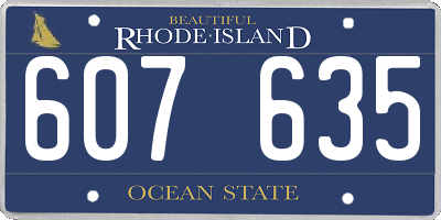 RI license plate 607635
