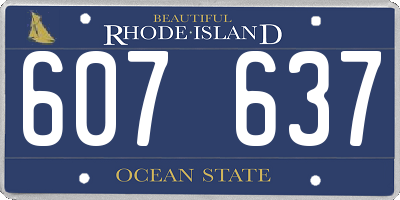 RI license plate 607637