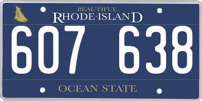 RI license plate 607638