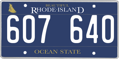 RI license plate 607640