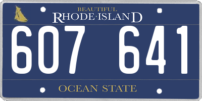 RI license plate 607641
