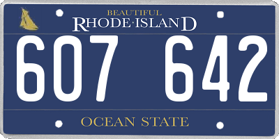 RI license plate 607642