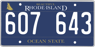 RI license plate 607643
