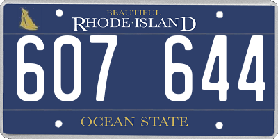 RI license plate 607644