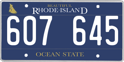 RI license plate 607645