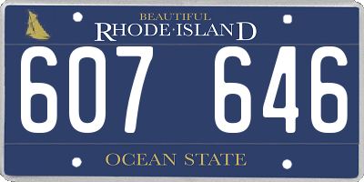 RI license plate 607646