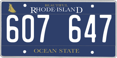 RI license plate 607647