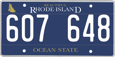 RI license plate 607648