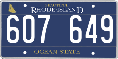 RI license plate 607649