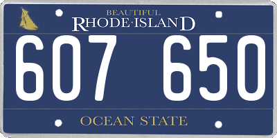 RI license plate 607650