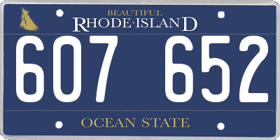RI license plate 607652