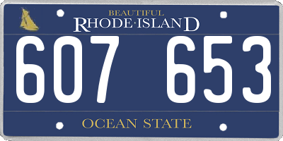 RI license plate 607653