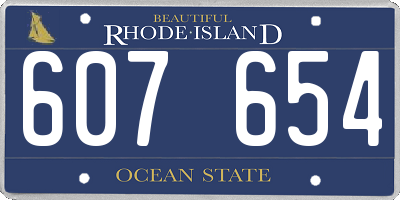 RI license plate 607654