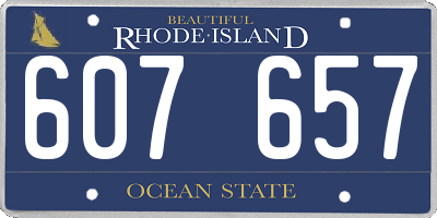 RI license plate 607657