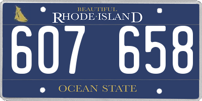 RI license plate 607658