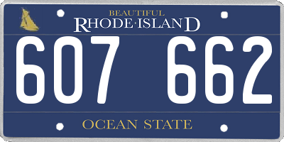 RI license plate 607662